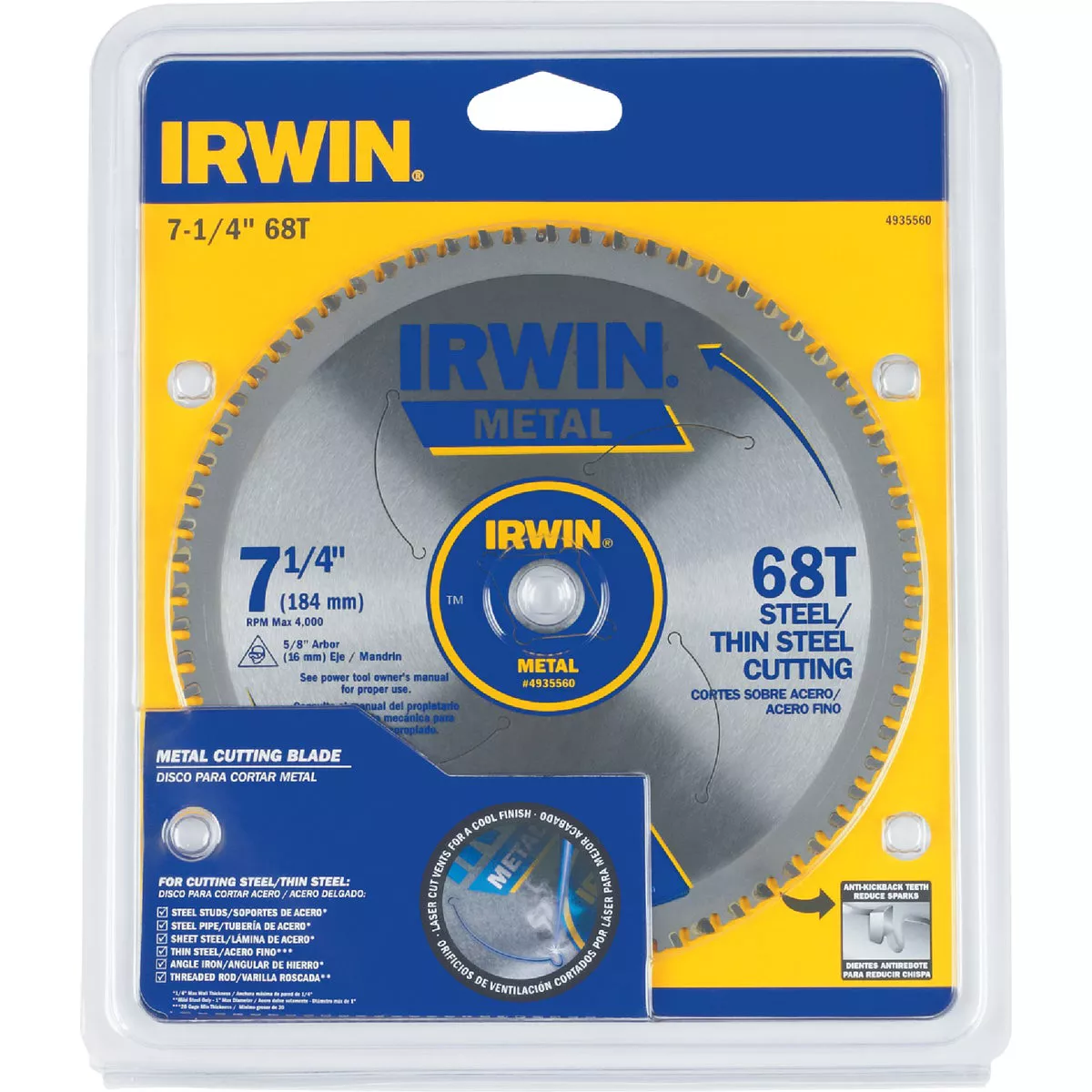Irwin Metal 7-1/4 In. 68-Tooth Steel Cutting Circular Saw Blade - photo 2