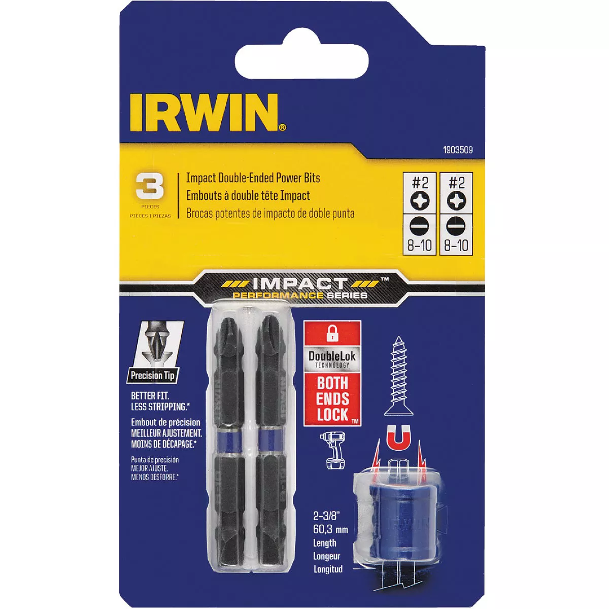 Irwin 3-Piece Impact Mixed Double-End Screwdriver Bit Set - photo 2