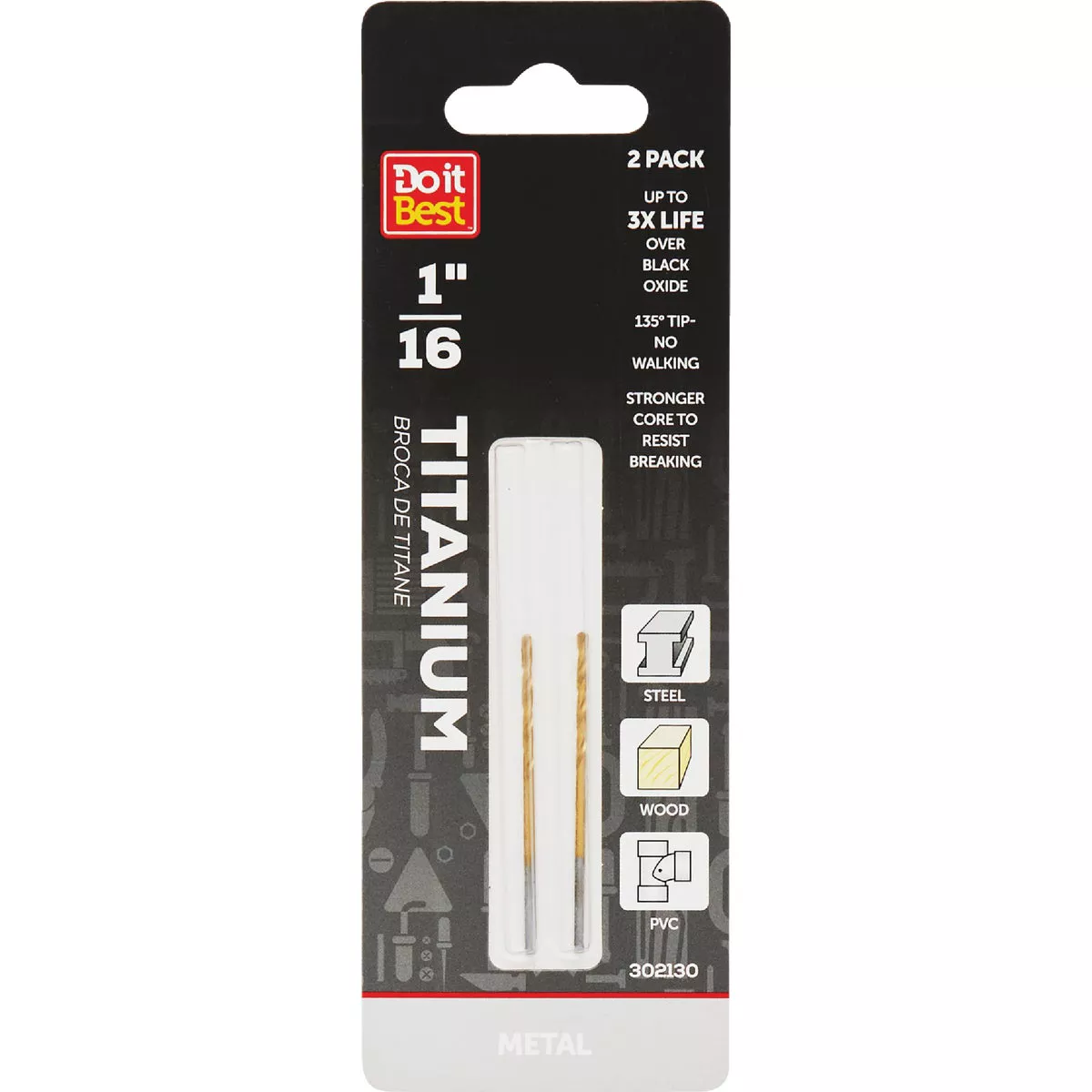 Do it Best 1/16 In. Titanium Drill Bit (2-Pack)