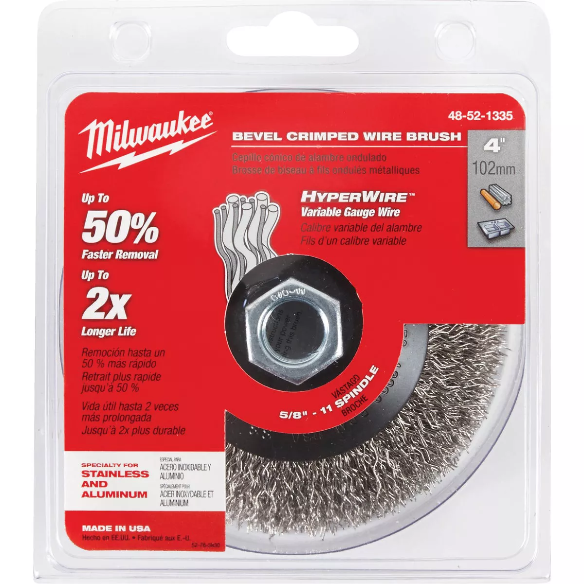 Milwaukee 4 In. Crimped .012 In./.014 In. Angle Grinder Wire Wheel - photo 2