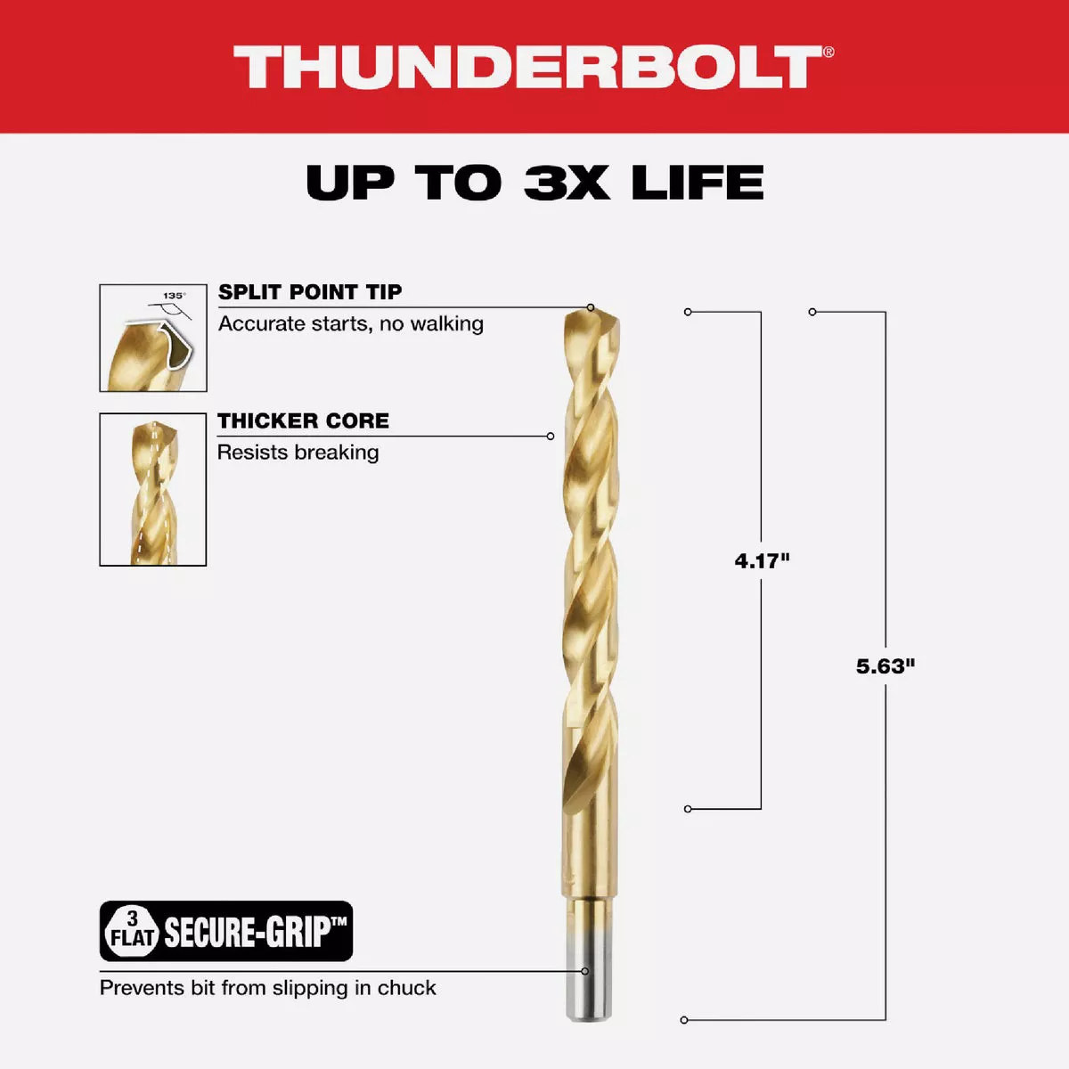 Milwaukee THUNDERBOLT 29/64 In. Titanium Drill Bit - photo 2