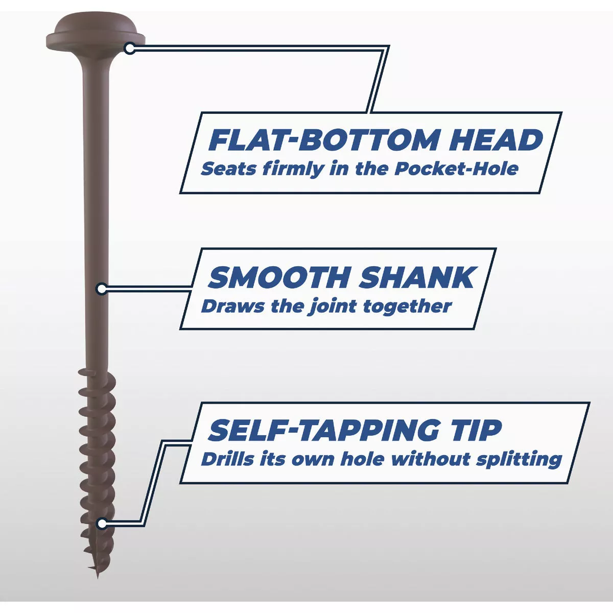 Kreg Protec-Kote #14 x 2-1/2 In. Square Coarse Thread Maxi-Loc Head HD Pocket-Hole Screw (125 Ct.) - photo 3
