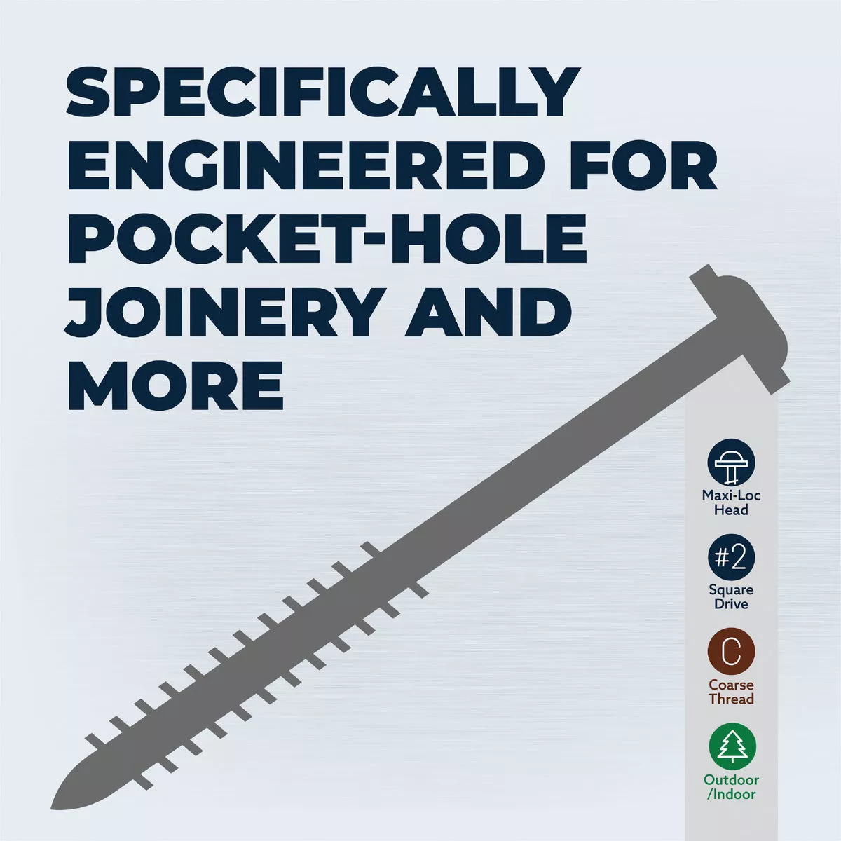 Kreg Protec-Kote #14 x 2-1/2 In. Square Coarse Thread Maxi-Loc Head HD Pocket-Hole Screw (125 Ct.) - photo 2