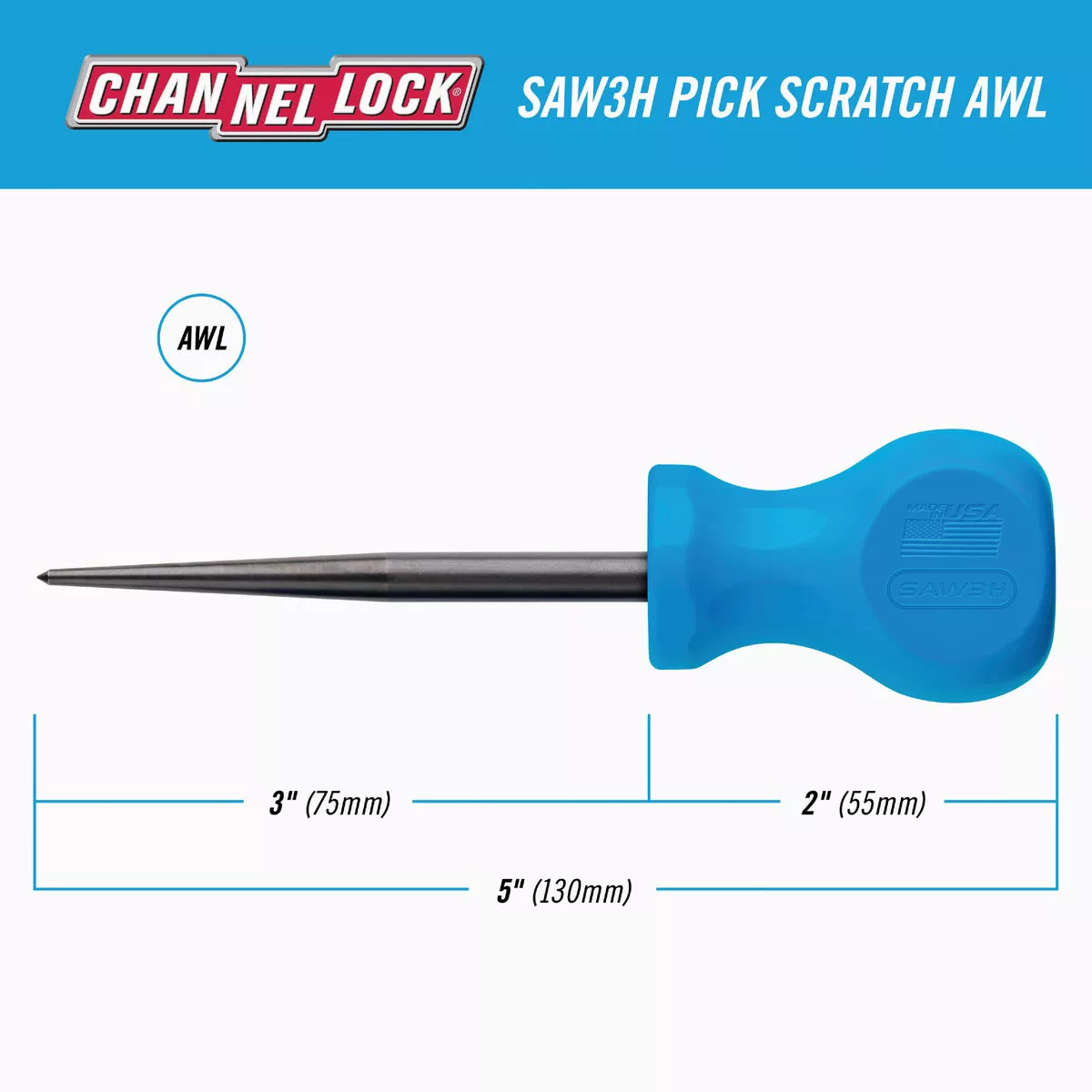 Channellock Stubby 3 In. Professional Pick Scratch Awl - photo 4