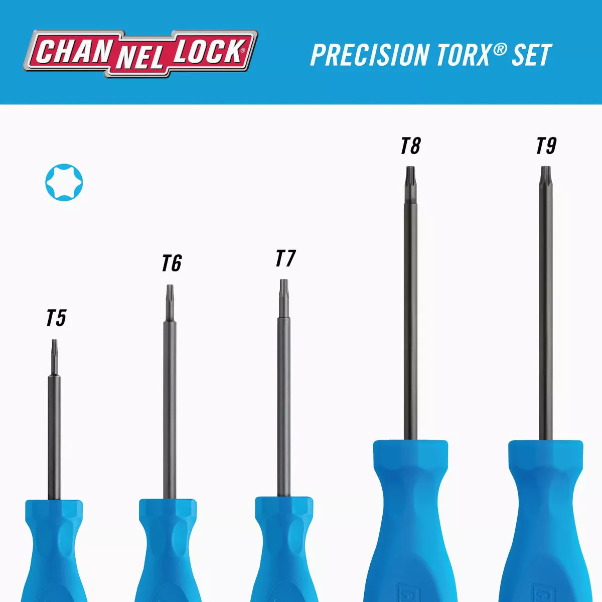 Channellock Precision Professional Torx Screwdriver Set (5-Piece) - photo 3