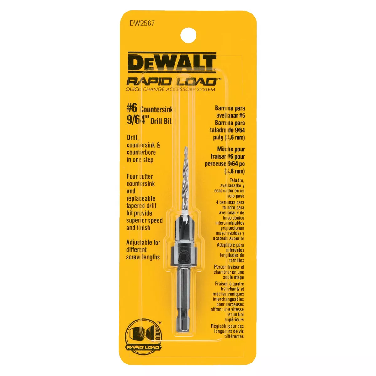 DEWALT #6 - 9/64 In. Fine Rapid Load Wood Countersink - photo 2