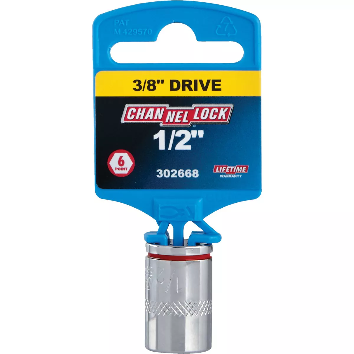 Channellock 3/8 In. Drive 1/2 In. 6-Point Shallow Standard Socket - photo 2