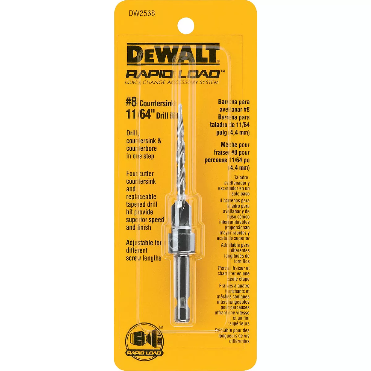 DEWALT #8 - 11/64 In. Fine Rapid Load Wood Countersink