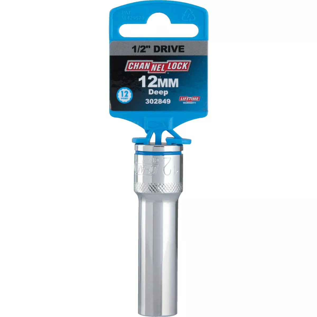 Channellock 1/2 In. Drive 12 mm 12-Point Deep Metric Socket - photo 2