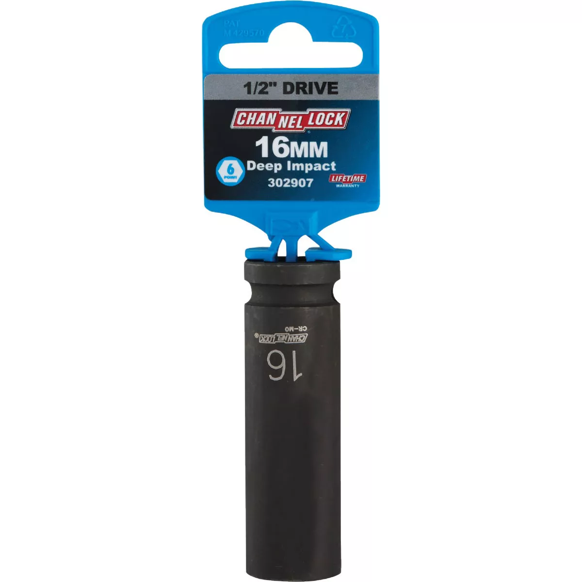 Channellock 1/2 In. Drive 16 mm 6-Point Deep Metric Impact Socket - photo 2