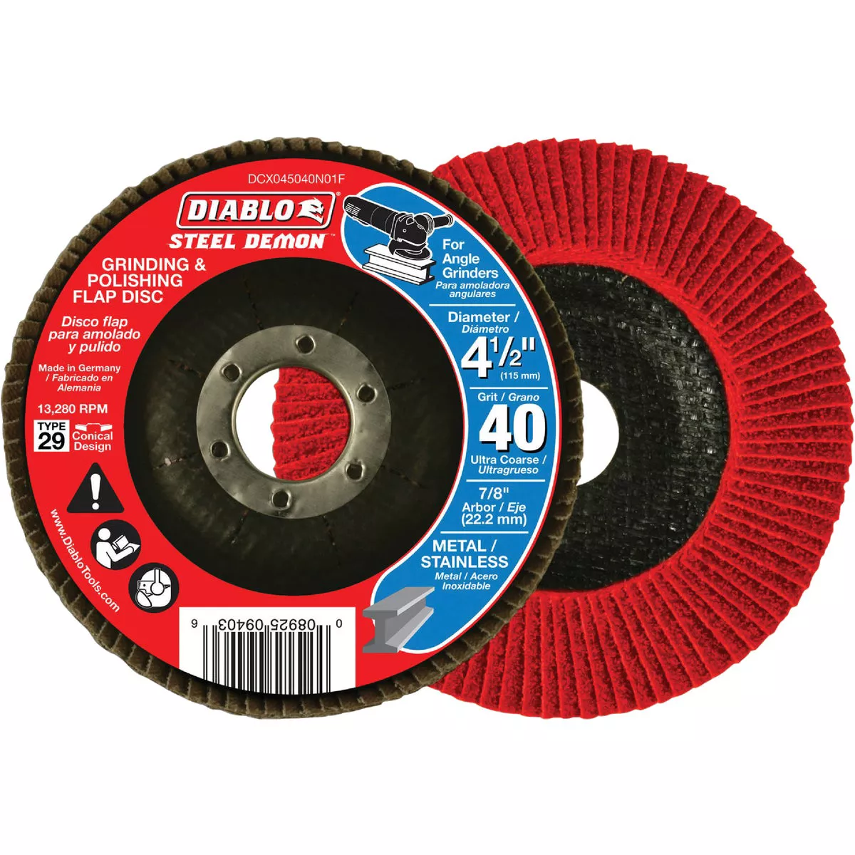Diablo Steel Demon 4-1/2 In. x 7/8 In. 60-Grit Type 29 Angle Grinder Flap Disc - photo 2