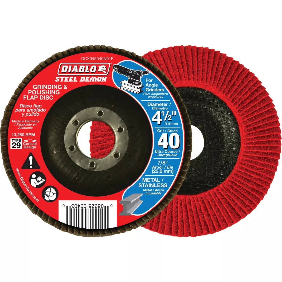 Diablo Steel Demon 4-1/2 In. x 7/8 In. 80-Grit Type 29 Angle Grinder Flap Disc - photo 2