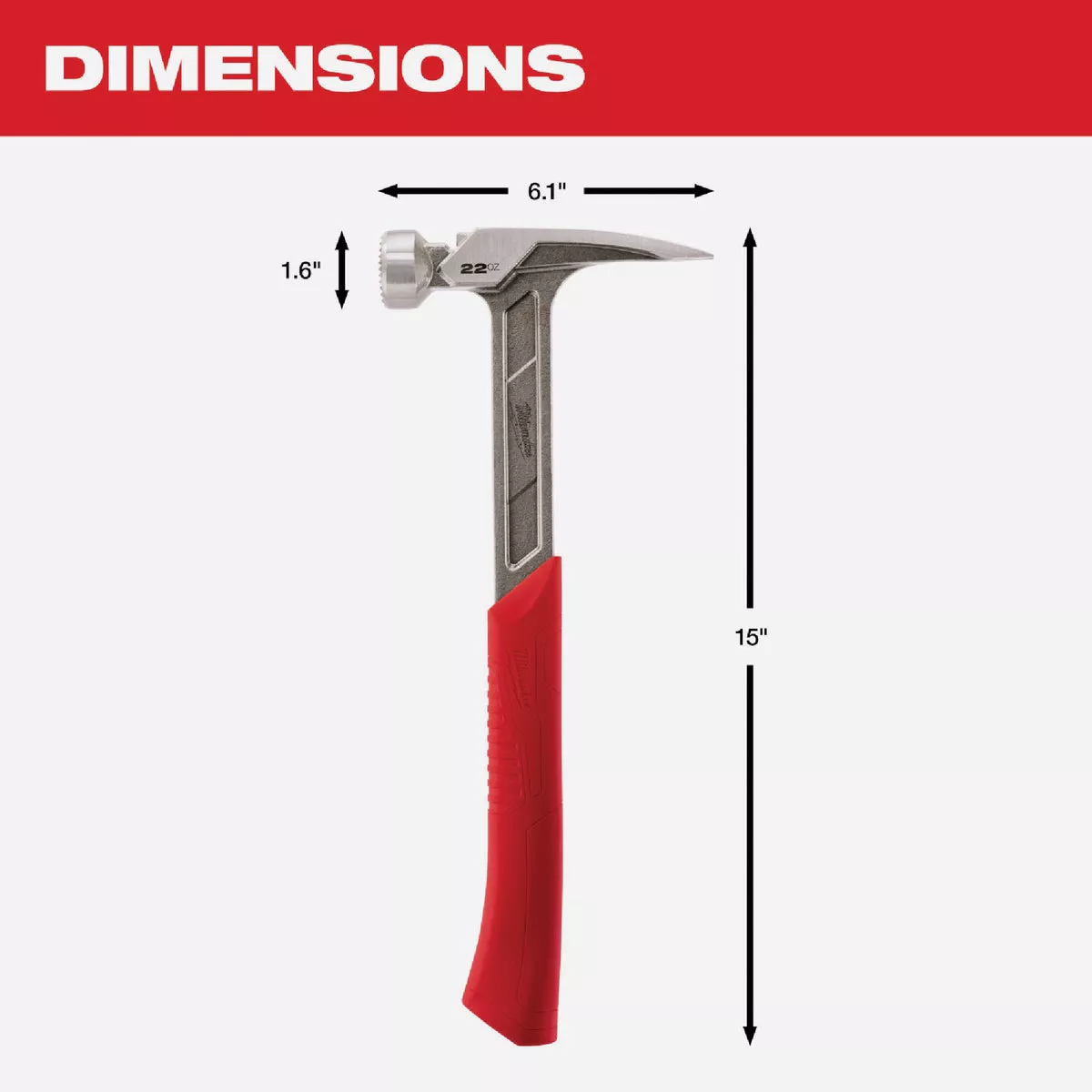 Milwaukee 22 Oz. Milled-Face Framing Hammer with Steel I-Beam Handle - photo 4