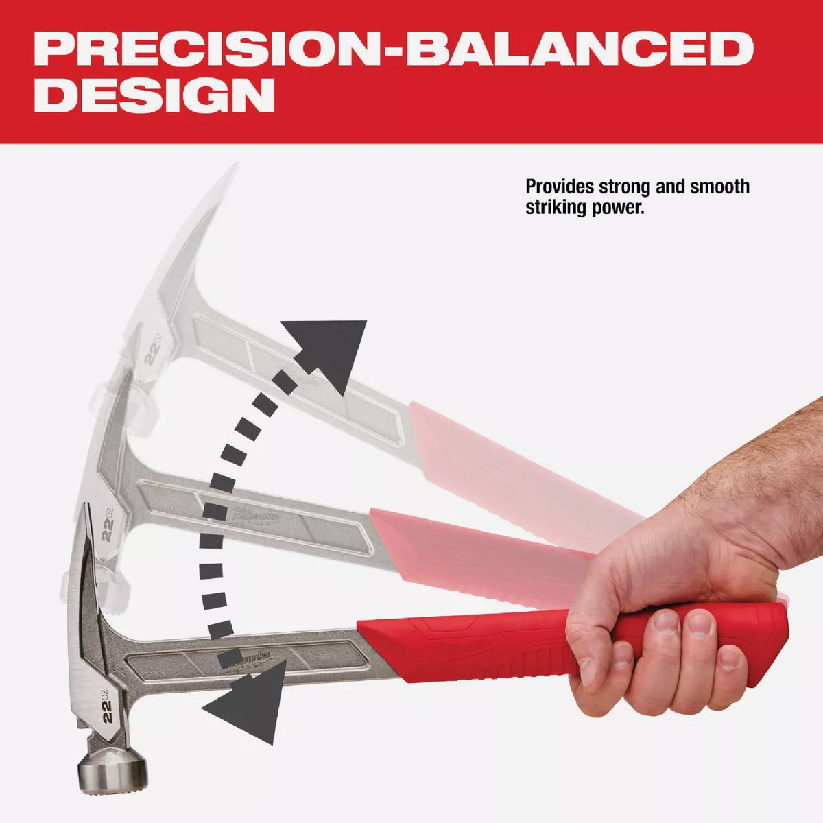 Milwaukee 22 Oz. Milled-Face Framing Hammer with Steel I-Beam Handle - photo 3