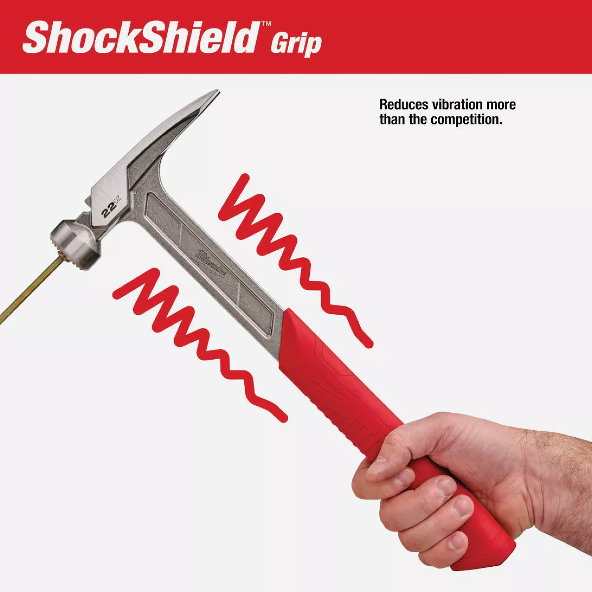 Milwaukee 22 Oz. Milled-Face Framing Hammer with Steel I-Beam Handle - photo 2