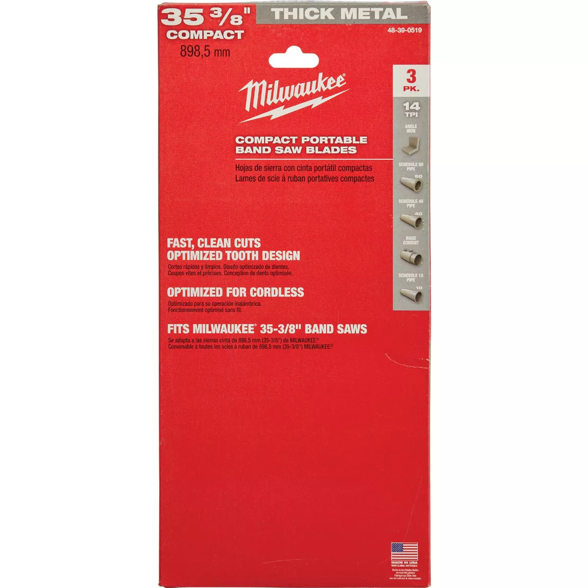 Milwaukee 35-3/8 In. x 1/2 In. 14 TPI Compact Band Saw Blade (3-Pack) - photo 2
