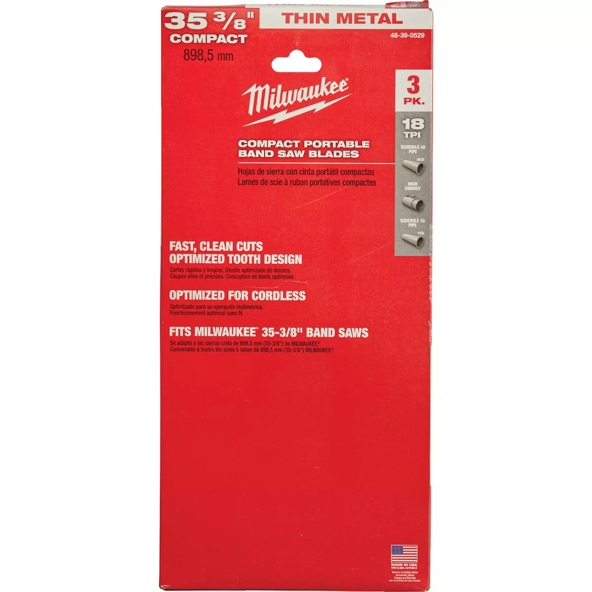 Milwaukee 35-3/8 In. x 1/2 In. 18 TPI Compact Band Saw Blade (3-Pack) - photo 2