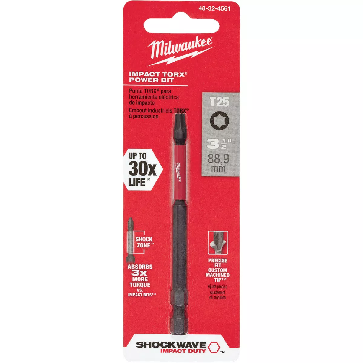 Milwaukee SHOCKWAVE T25 TORX 3-1/2 In. Power Impact Screwdriver Bit