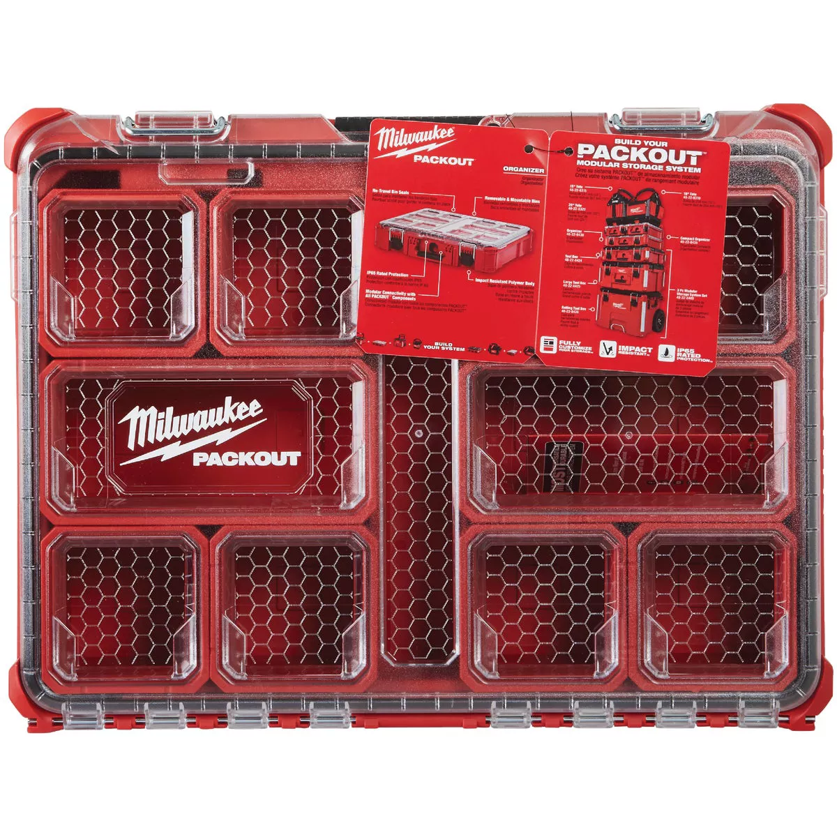 Milwaukee PACKOUT 15 In. W x 4.50 In. H x 19.75 In. L Small Parts Organizer with 10 Bins - photo 2