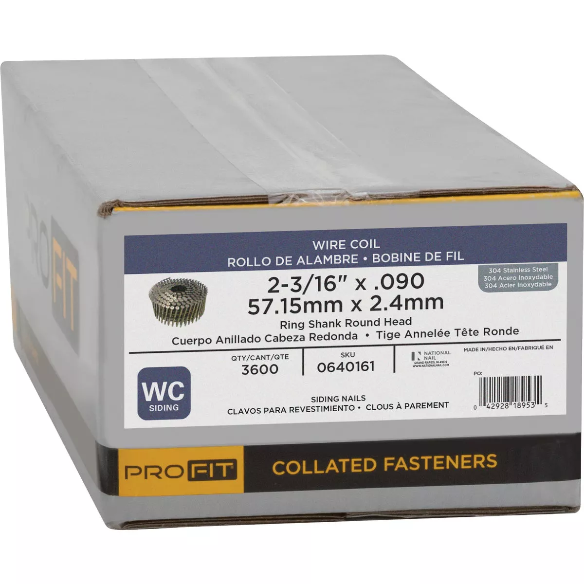 Pro-Fit 2-3/16 In. x .090 In. 15 Degree Wire Weld 304-Stainless Steel Coil Siding Nail (3600 Ct.) - photo 2