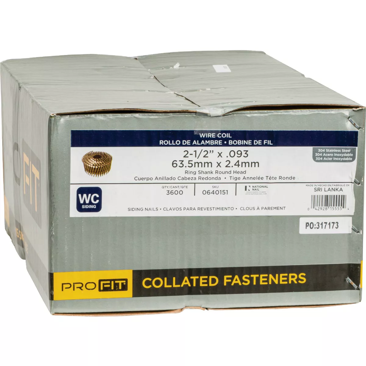 Pro-Fit 2-1/2 In. x 0.093 In. 15 Degree Wire Weld 304-Stainless Steel Coil Siding Nail (3600 Ct.) - photo 2