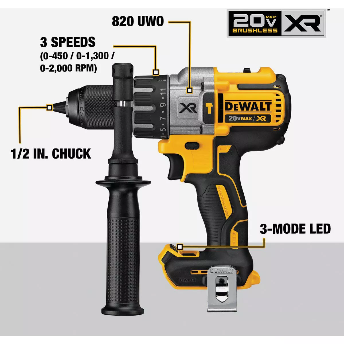 DEWALT 20V MAX XR 2-Tool Brushless Cordless Hammer Drill & Impact Driver Combo Kit with (2) 5.0 Ah Batteries & Charger - photo 3