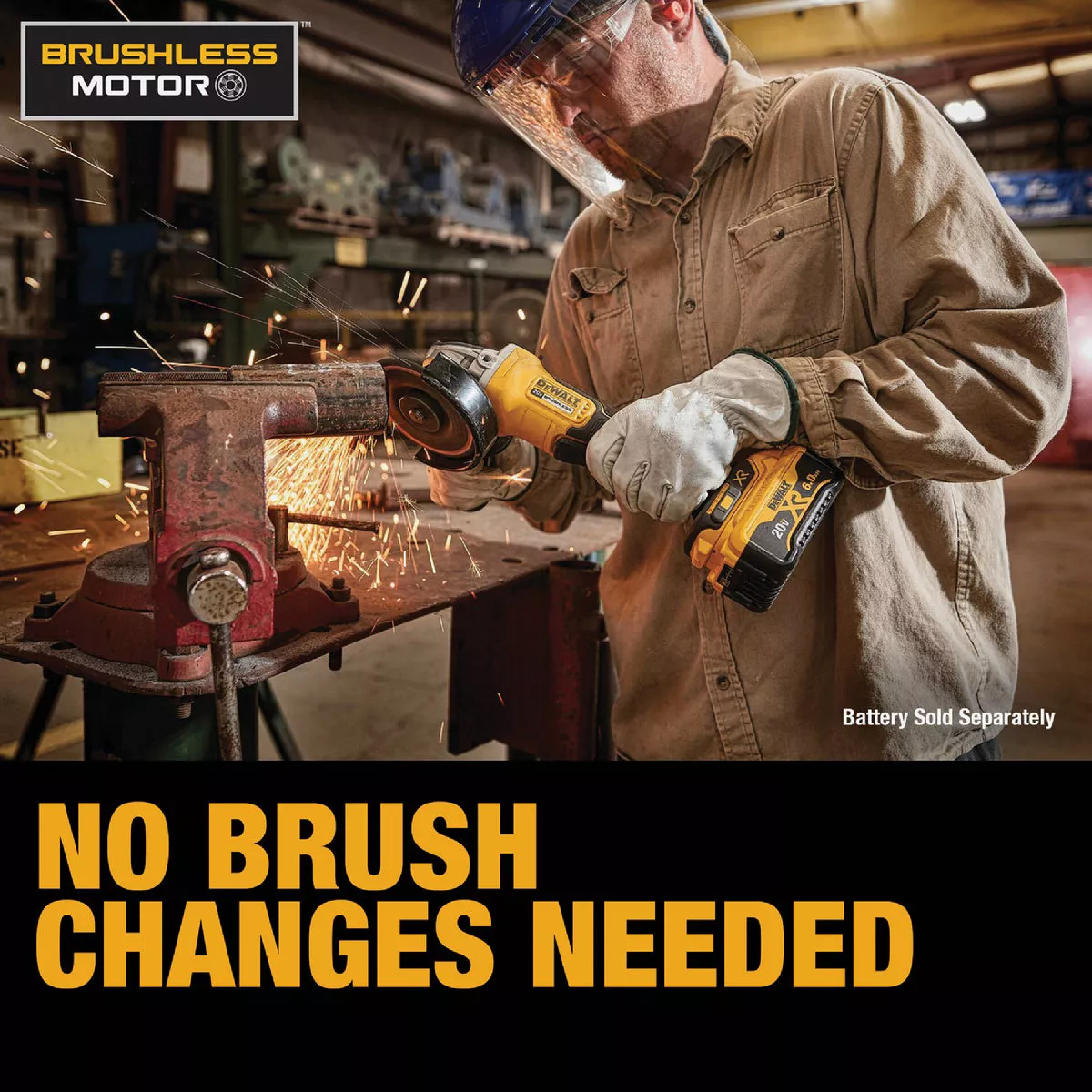 DEWALT 20V MAX XR 4-1/2 In. Brushless Small Cordless Angle Grinder with Paddle Switch (Tool Only) - photo 5