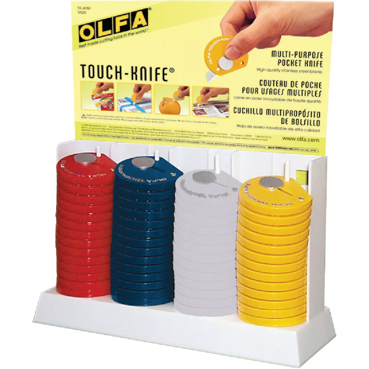 Olfa Multi-Purpose Touch Retractable Straight Utility Knife Display ...