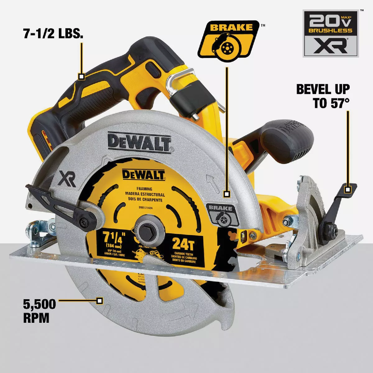 DEWALT 20V MAX XR Brushless 7-1/4 In. Cordless Circular Saw (Tool Only) - photo 6