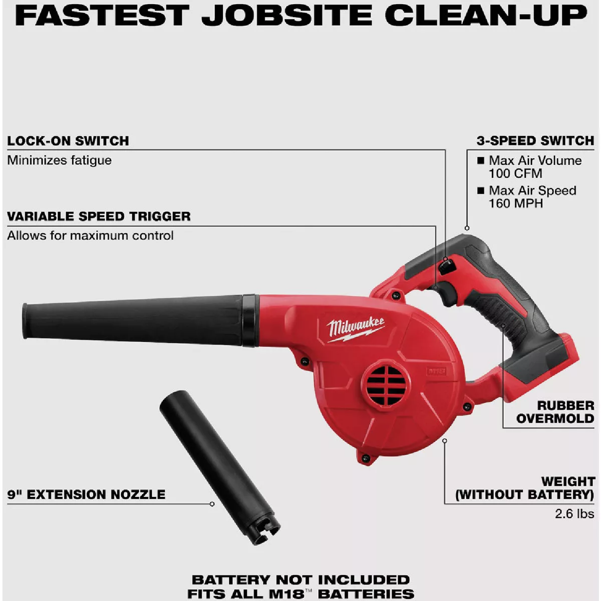Milwaukee M18 Compact Jobsite Blower (Tool Only) - photo 6