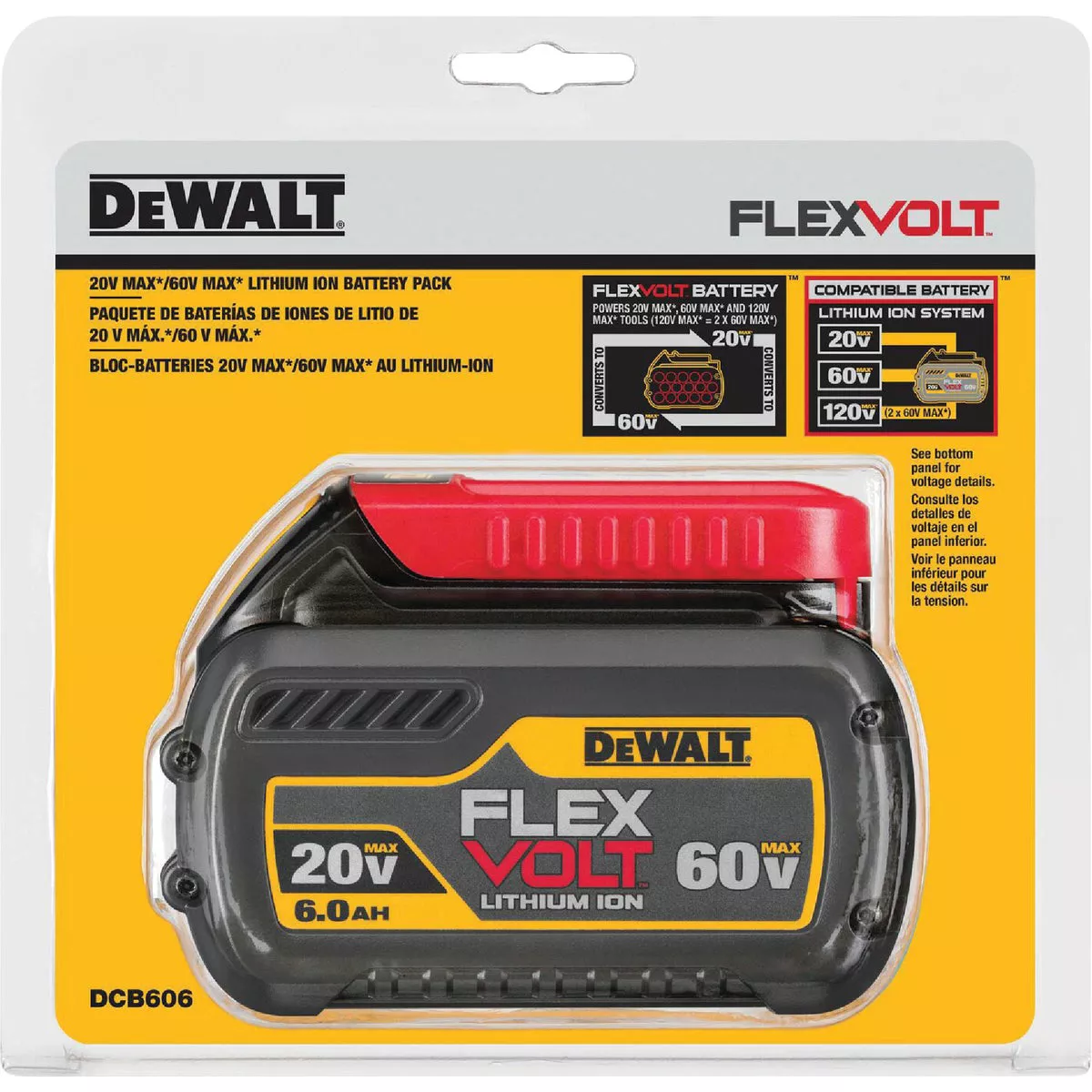 DEWALT FLEXVOLT 20V/60V MAX Lithium-Ion 6.0 Ah Battery Pack - photo 2