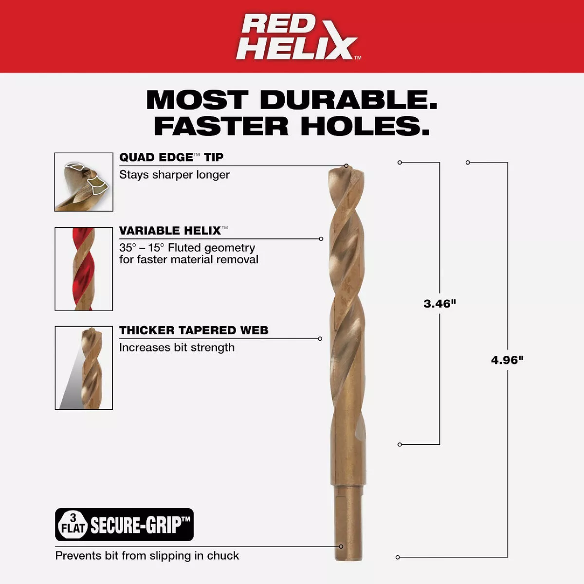 Milwaukee RED HELIX 29/64 In. Cobalt Drill Bit - photo 3