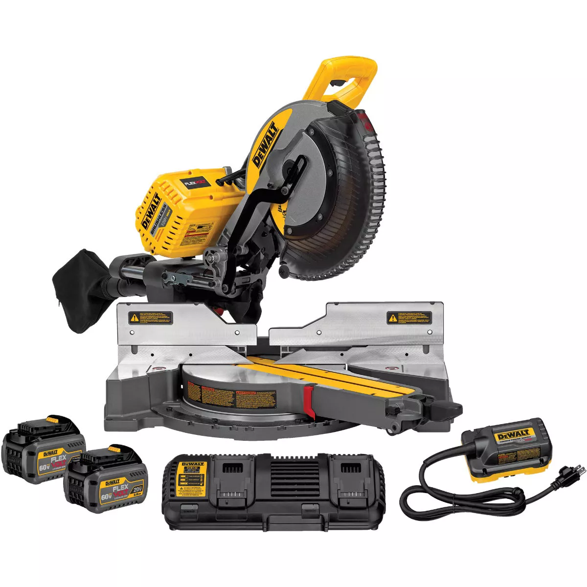 DEWALT FLEXVOLT 120-Volt MAX Lithium-Ion Brushless 12 In. Dual-Bevel Sliding Compound Cordless Miter Saw Kit