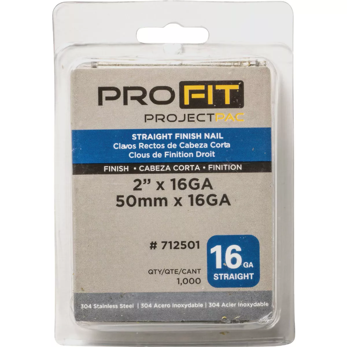 Pro-Fit 2 In. 16 Gauge 304-Stainless Steel Straight Finish Nail (1000 Ct.) - photo 2