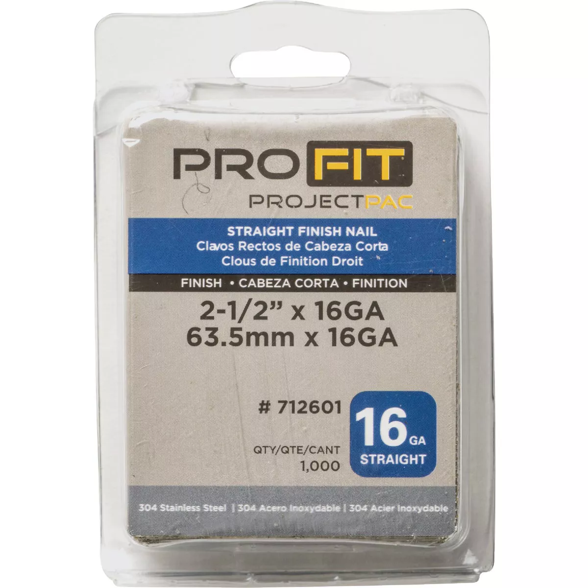 Pro-Fit 2-1/2 In. 16 Gauge 304-Stainless Steel Straight Finish Nail (1000 Ct.) - photo 2