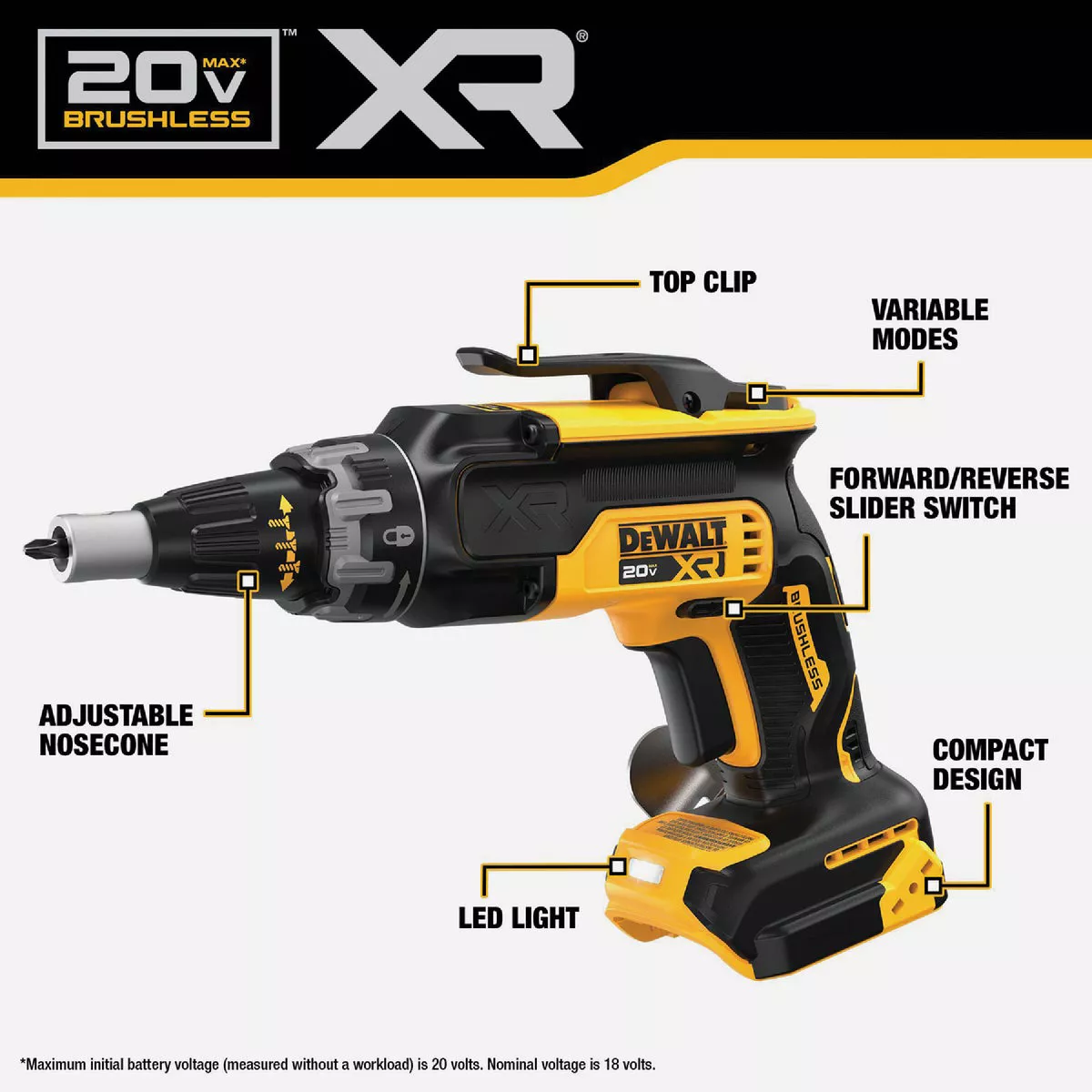 DEWALT 20V MAX XR Brushless Drywall Cordless Screwgun (Tool Only) - photo 5