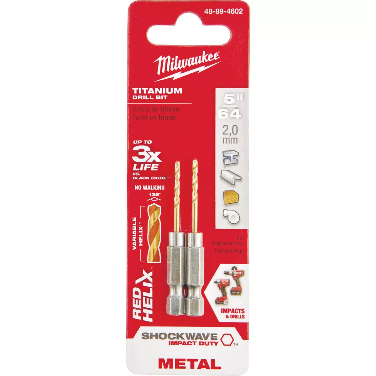Milwaukee SHOCKWAVE Impact Duty 5/64 In. Titanium Hex Shank Drill Bit