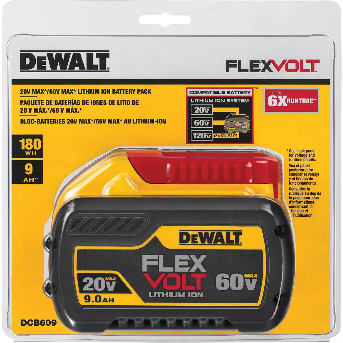 DEWALT FLEXVOLT 20V/60V MAX Lithium-Ion 9.0 Ah Battery Pack - photo 2