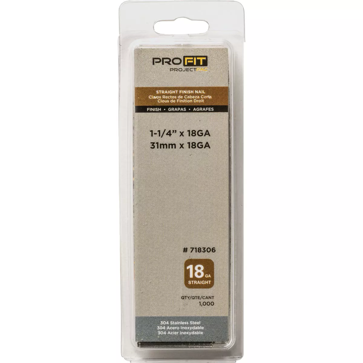Pro-Fit 1-1/4 In. 18 Gauge 304-Stainless Steel Brad Nail (1000 Ct.) - photo 2