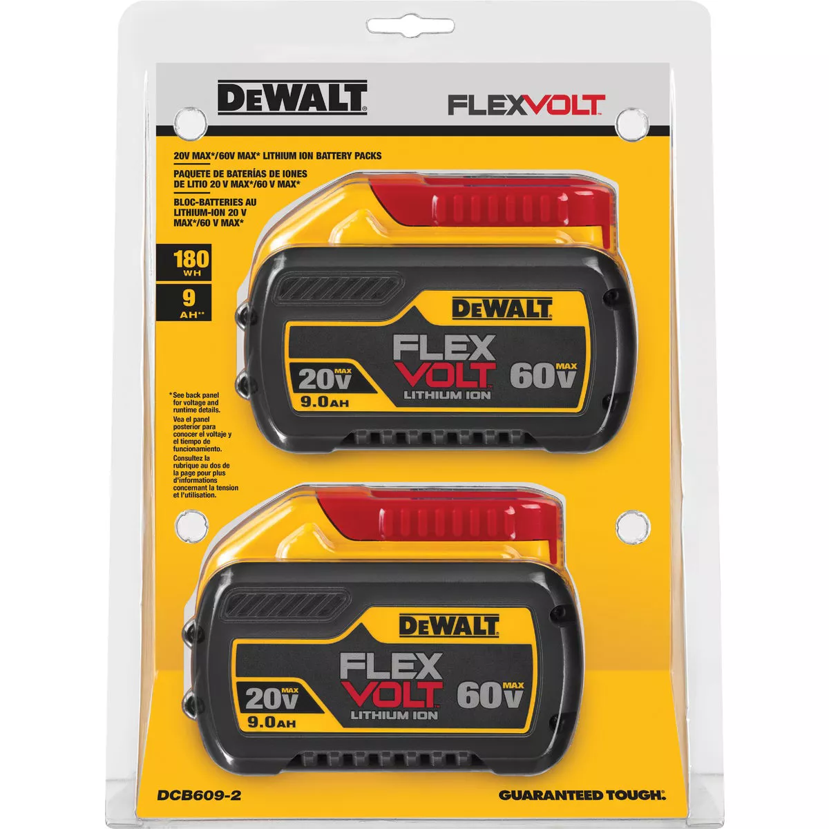 DEWALT FLEXVOLT 20V/60V MAX Lithium-Ion 9.0 Ah Battery Pack (2-Pack) - photo 2