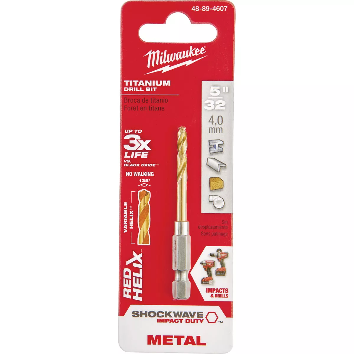 Milwaukee SHOCKWAVE Impact Duty 5/32 In. Titanium Hex Shank Drill Bit