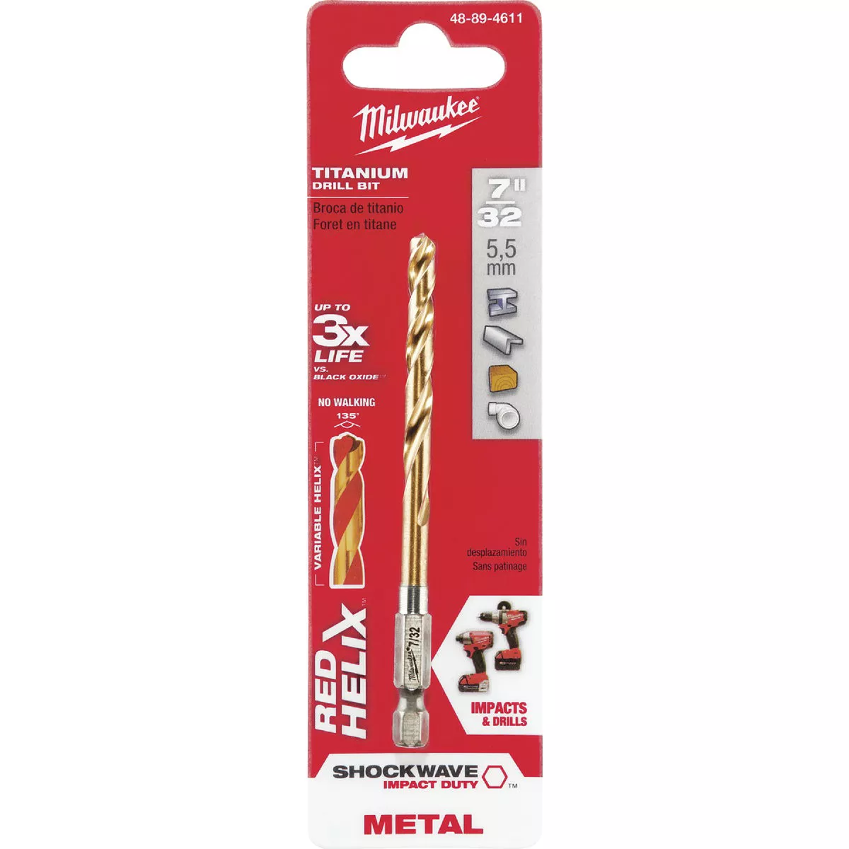 Milwaukee SHOCKWAVE Impact Duty 7/32 In. Titanium Hex Shank Drill Bit