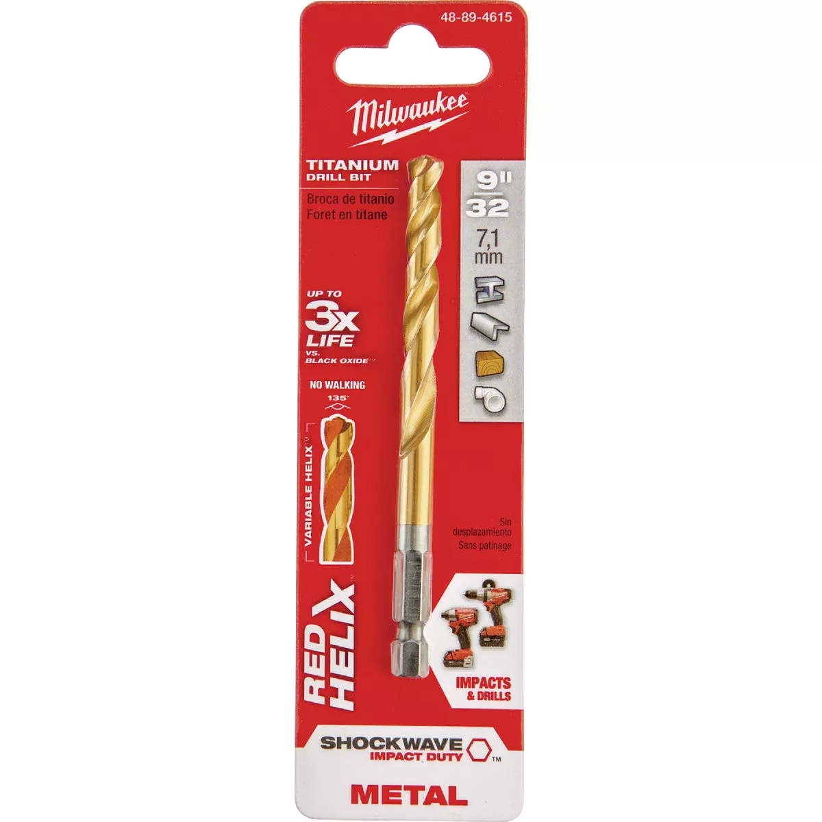 Milwaukee SHOCKWAVE Impact Duty 9/32 In. Titanium Hex Shank Drill Bit
