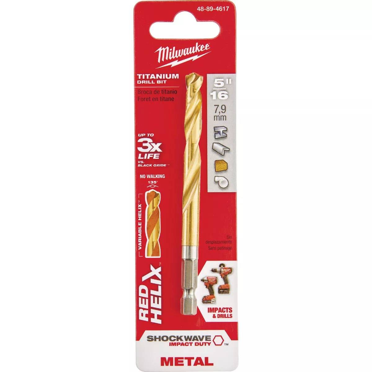 Milwaukee SHOCKWAVE Impact Duty 5/16 In. Titanium Hex Shank Drill Bit