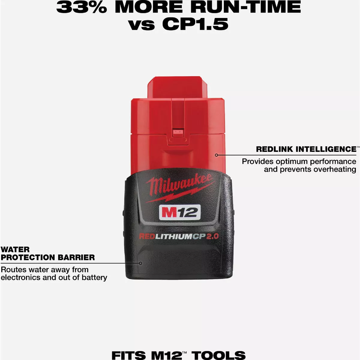 Milwaukee M12 REDLITHIUM Lithium-Ion 2.0 Ah Compact Battery Pack & Charger Starter Kit - photo 3