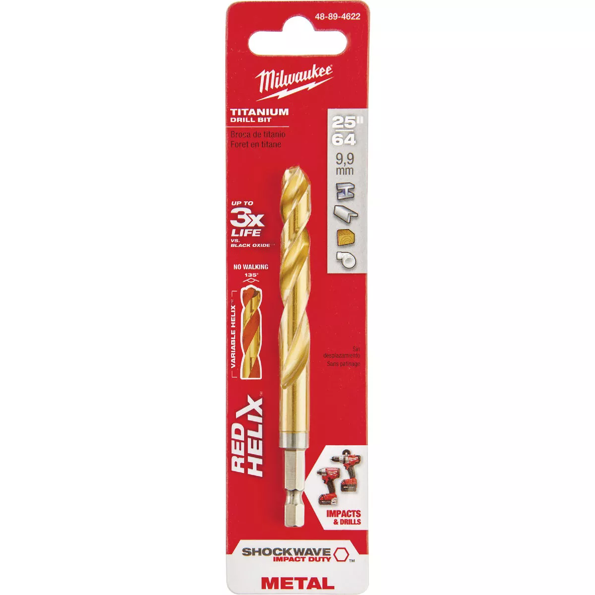 Milwaukee SHOCKWAVE Impact Duty 25/64 In. Titanium Hex Shank Drill Bit