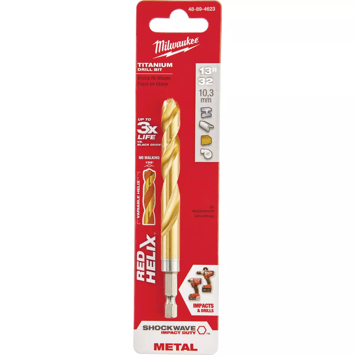Milwaukee SHOCKWAVE Impact Duty 13/32 In. Titanium Hex Shank Drill Bit