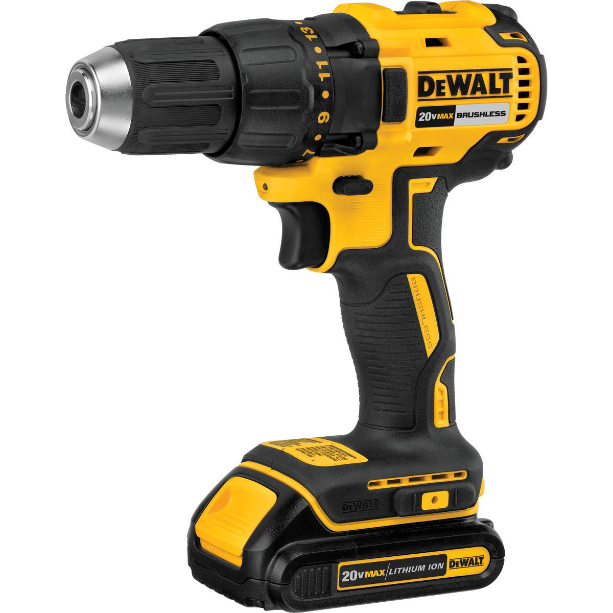 DEWALT 20V MAX Brushless 1/2 In. Compact Cordless Drill/Driver Kit with 2.0  Ah Battery & Charger