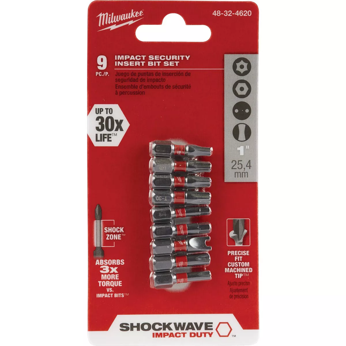 Milwaukee SHOCKWAVE Security Insert Impact Screwdriver Bit Set (9-Piece)