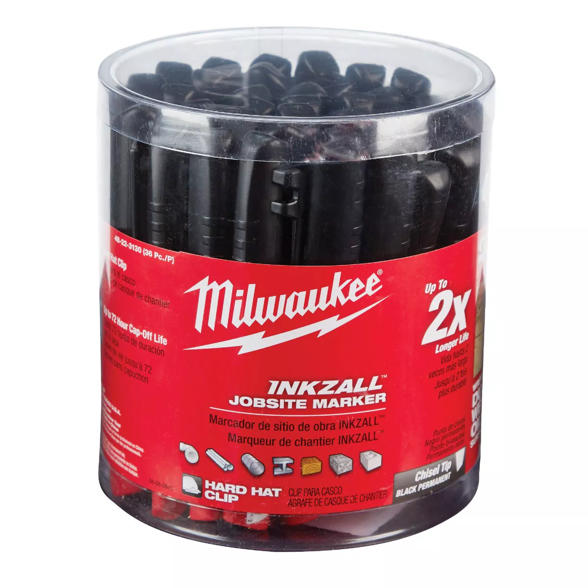 Milwaukee INKZALL Medium Chisel Tip Black Job Site Marker, 7-1/8 In. L - photo 2